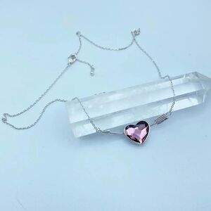 Amethyst Austrian Crystal Heart Infinity Love Necklace